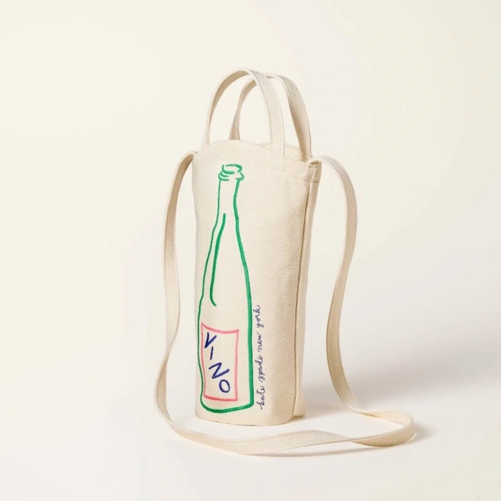 Kate Spade x Target NWT Wine Embroidered Canvas Tote Bag - Picture 2 of 4